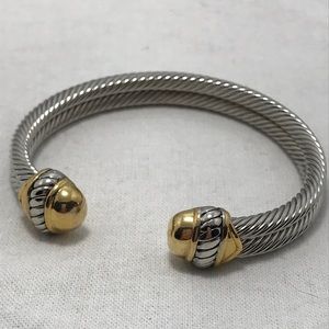 New 2 tone double cable bracelet